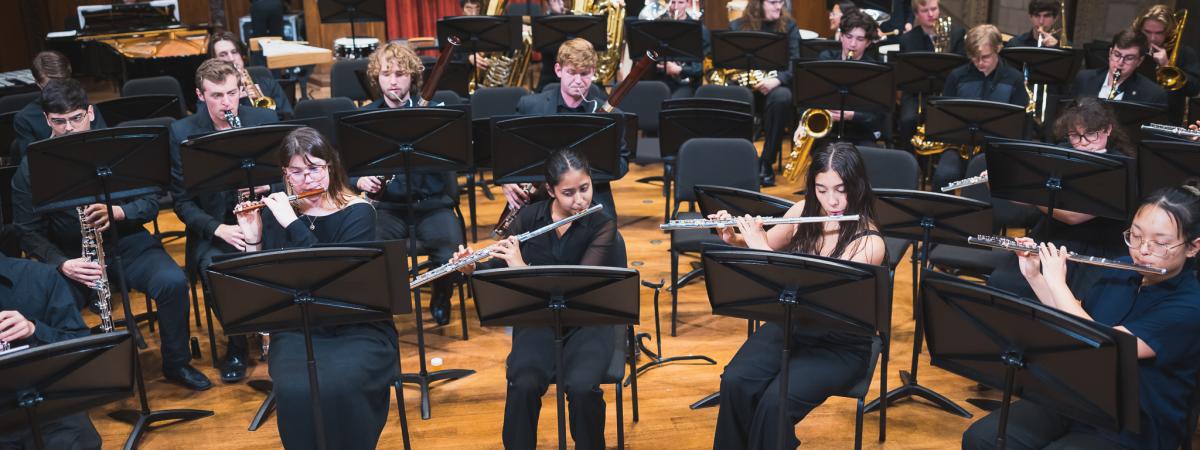Symphonic Winds performing on MPAC stage in Silver Hall