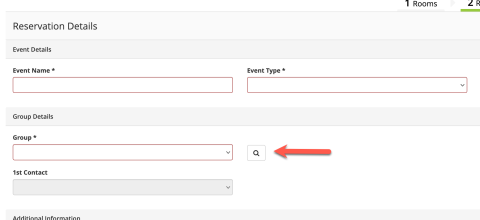 Spartan Reservation System Group Field Screenshot