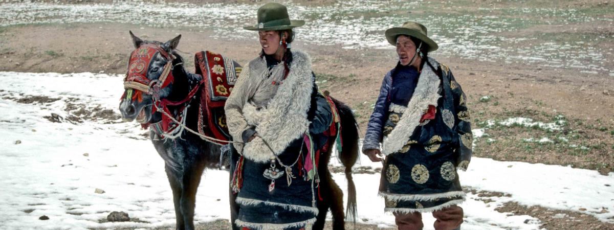 Two Nomads in Pala, Tibet in October 2007