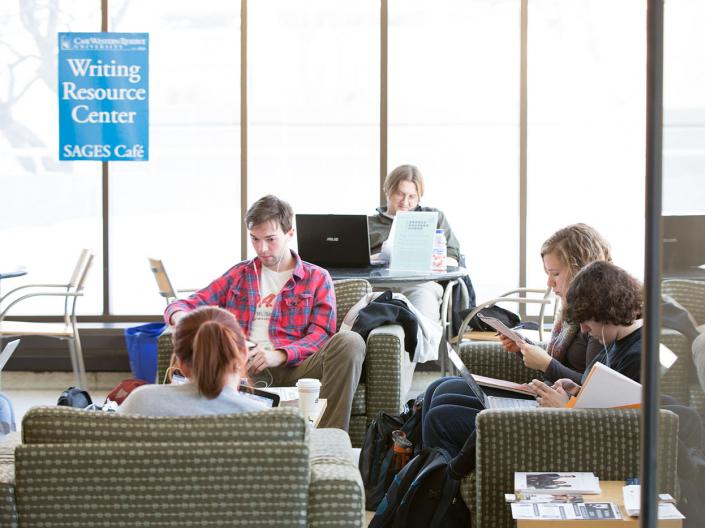 Student studying at the Writing Resource Center