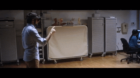 animated gif of a student interacting with a 3D model of a man