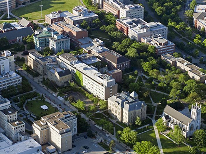 Aerial View Main Quad Case Western Reserve University