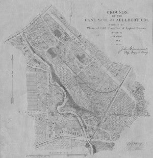 A map of the Case School of Applied Sciences campus in 1885.