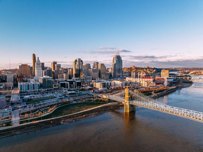 Cincinnati skyline in the daytime