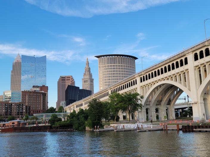 Cleveland skyline in the daytime
