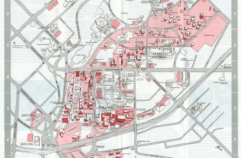 A 1990 campus map.