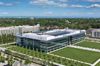 An aerial shot of the Health Education Campus