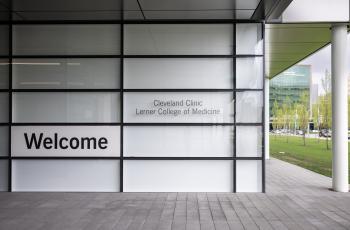 Outside view of the Lerner College of Medicine building