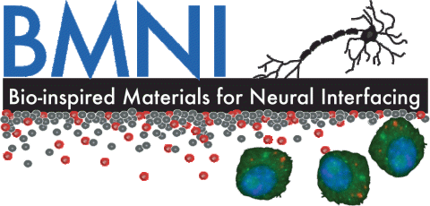 Logo with text reading "BMNI: Bio-Inspired Materials for Neural Interfacing"