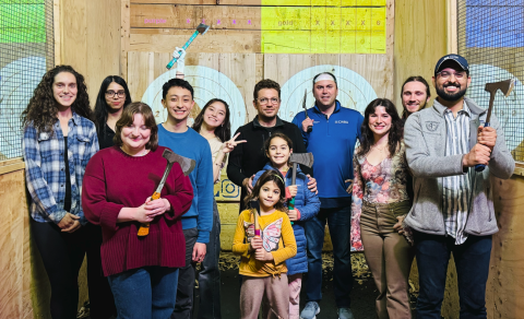 Translation Fellows Axe Throwing