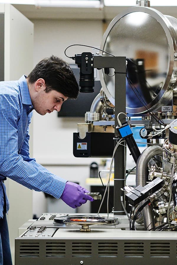 Case School of Engineering student researching in the engineering lab
