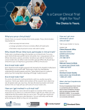 Clinical Trials Brochure the Choice is Yours flyer