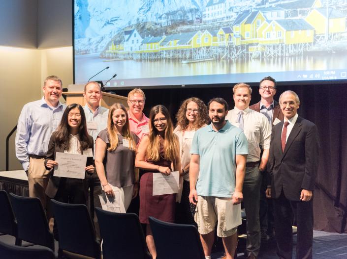 Trainee awardees at a conference