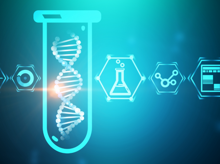 DNA in test tube illustration