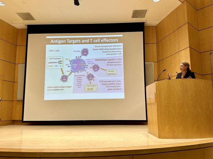Catherine Bollard presenting her seminar series presentation in the WRB auditorium