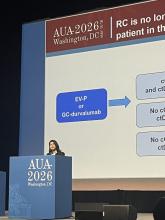 Dr. Gupta presents research during a session at the 2026 American Urological Association Annual Meeting in Washington, D.C.