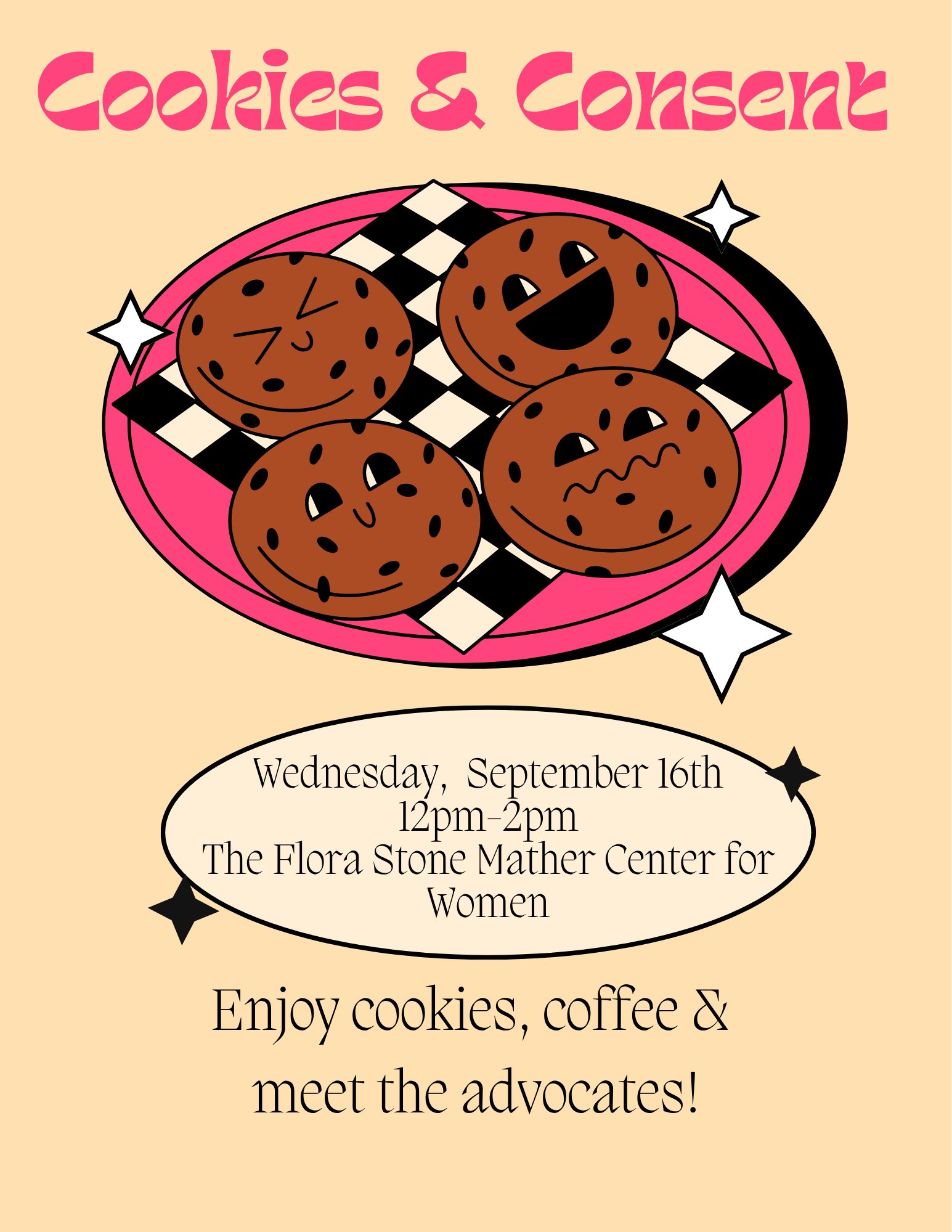 Cookies and Consent program with image of a plate of cookies above the date