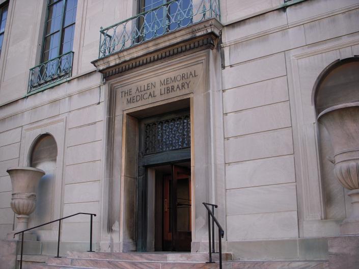 Exterior view of Allen Memorial Medical Library