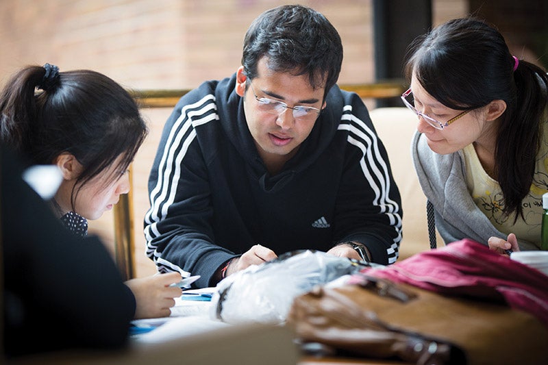 Law students working together on a project