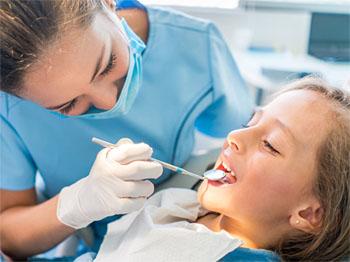 Child at a dental examination