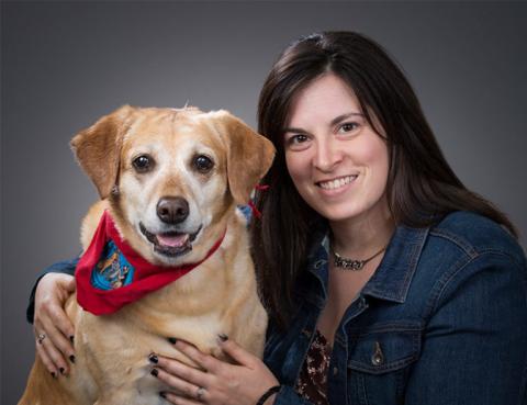 Aviva Vincent, Researcher and Instructor, and her dog, Shaina