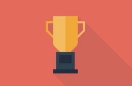 Trophy on a red background