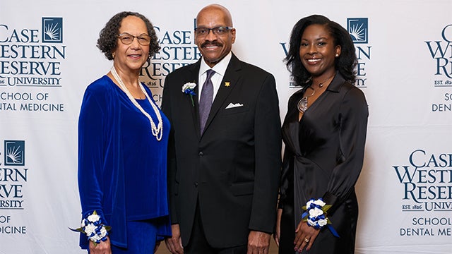 Alumni Award Winners Dr. Madge Potts-Williams,  Dean Kenneth B. Chance (DEN ’79), Dr. Morgan Celistan (DEN ’20)