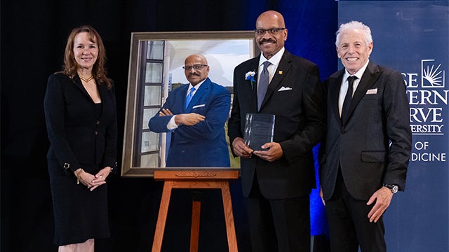 CWRU Trustee Jacqueline Nance, Esq. (LAW ’92) unveiled Dean Chance's official portrait