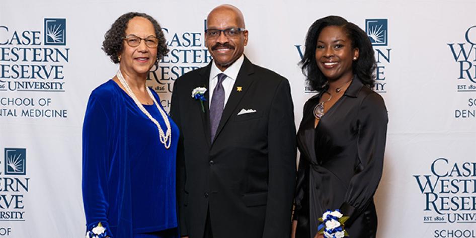 Alumni Award Winners Dr. Madge Potts-Williams,  Dean Kenneth B. Chance (DEN ’79), Dr. Morgan Celistan (DEN ’20) 