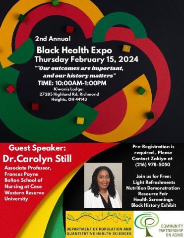 Black Health Expo on Thursday, Feb. 15 from 10 a.m. to 1 p.m. 