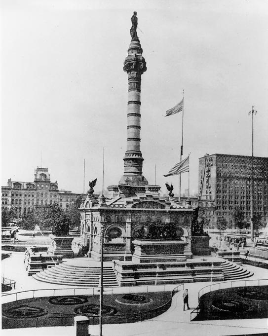 Soldiers and Sailors Monument on Public Square, 1890s. WRHS.