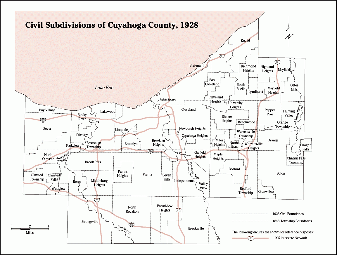 Civil Subdivisions of Cuyahoga County, 1928.