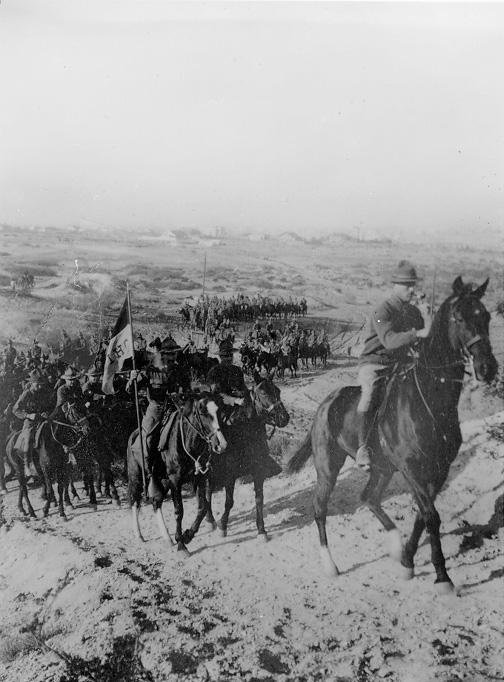 Members of Troop A patrol the Mexican Border, ca. 1916. WRHS.