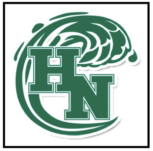 Picture of the Holy Name High School Logo, which is a green wave surrounding the letters H and N.