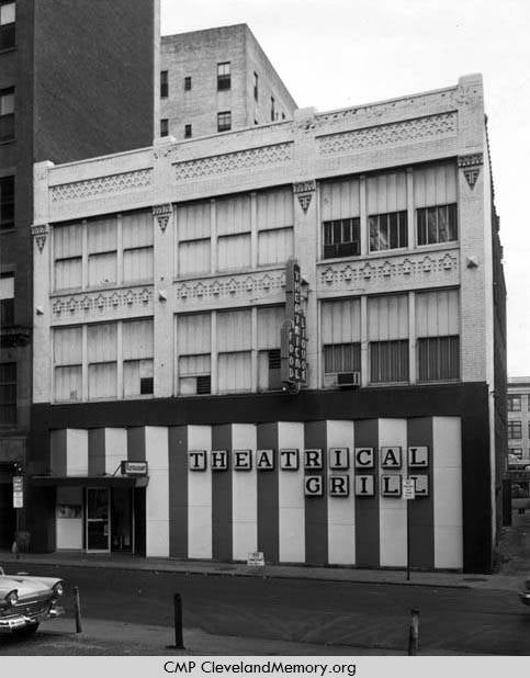Exterior view of the Theatrical Grill, 1960