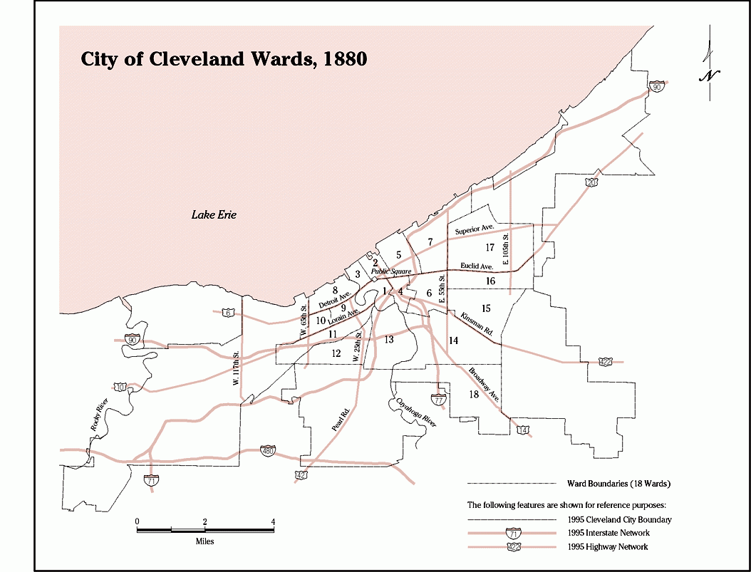 Map of City of Cleveland Wards, 1880