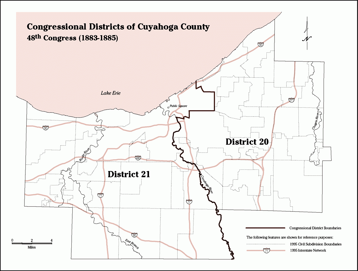 Map of Cuyahoga County Congressional Districts, 48th Congress