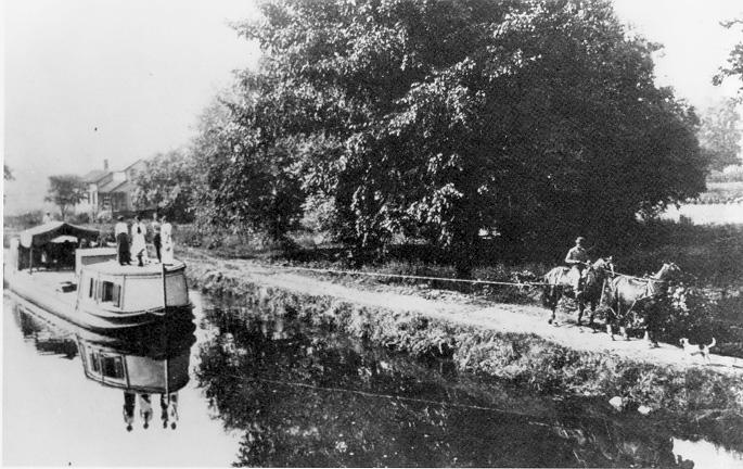 State Boat No. 1, south of Stone Rd., on the Ohio-Erie Canal, 1902. WRHS, Courtesy of Cuyahoga Valley National Recreation Area.
