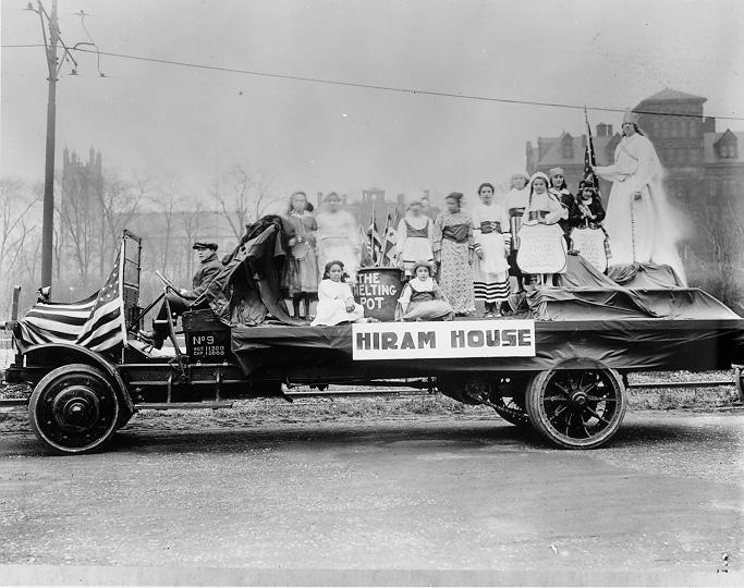 Hiram House float in the 1919 Community Fund Parade. WRHS.