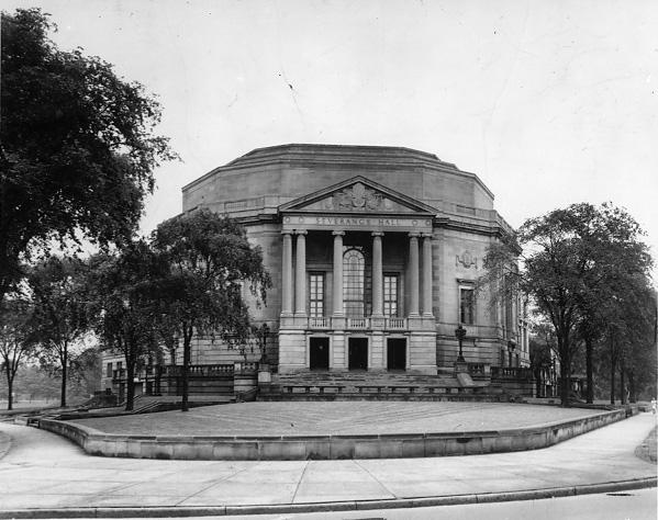 Severance Hall, East Blvd. and Euclid Ave., home to the Cleveland Orchestra and the Musical Arts Association, n.d. WRHS.