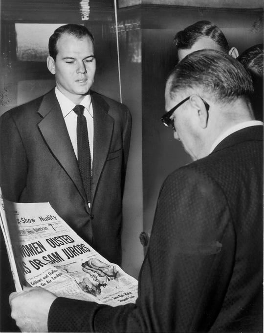 Dr. Sam Sheppard and Defense Counsel Fred Garmone outside the court chambers, 26 Oct. 1954. Courtesy of the Plain Dealer.