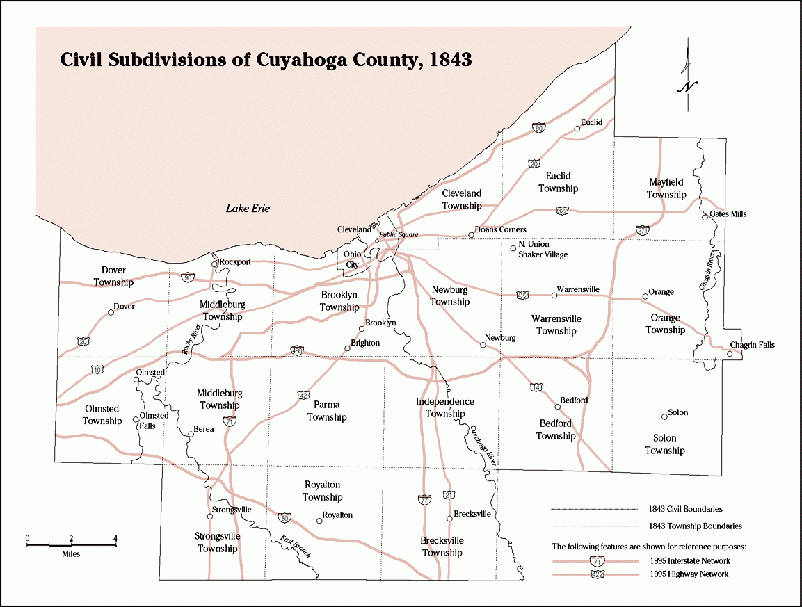 Civil Subdivisions of Cuyahoga County, 1843.