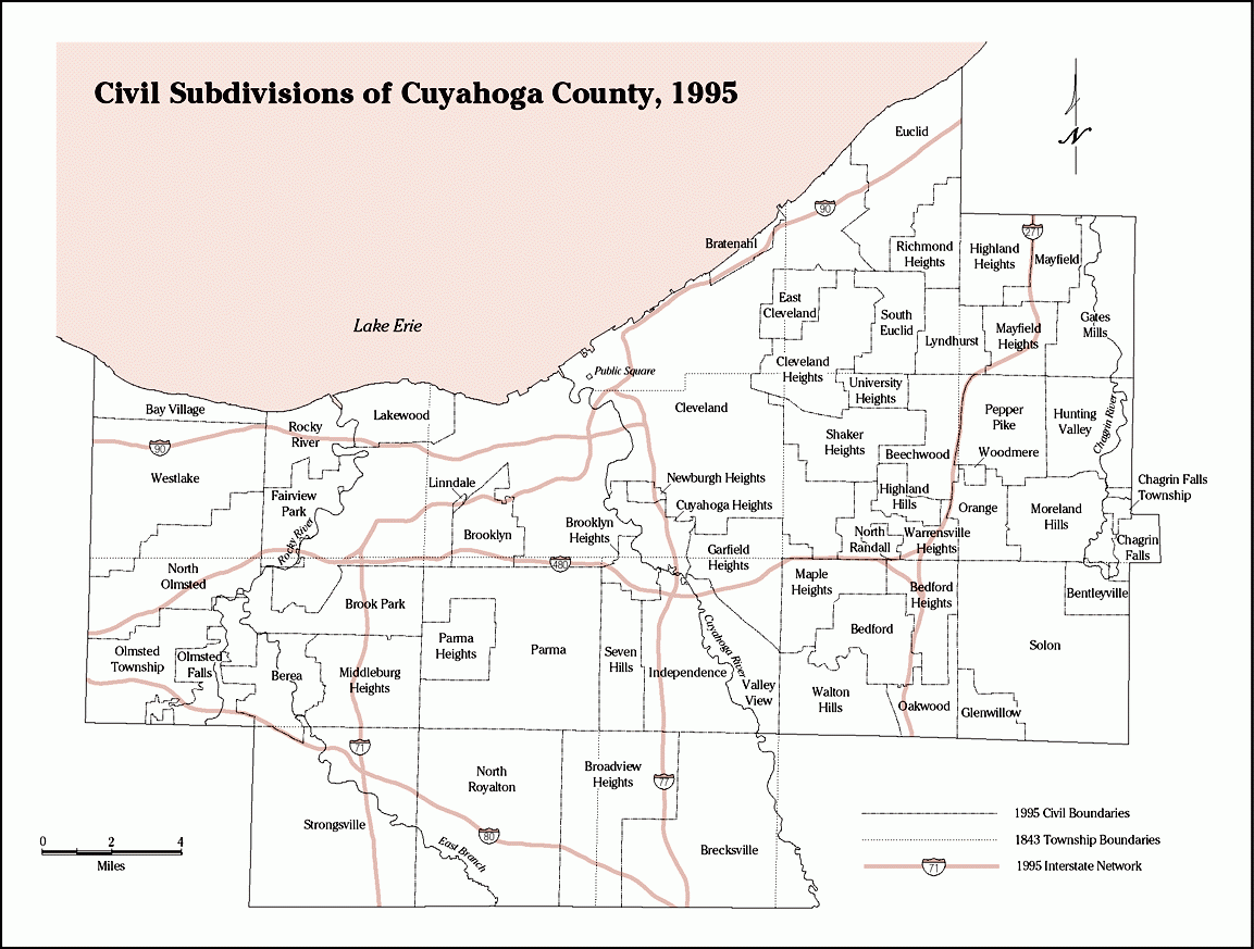 Civil Subdivisions of Cuyahoga County, 1995.