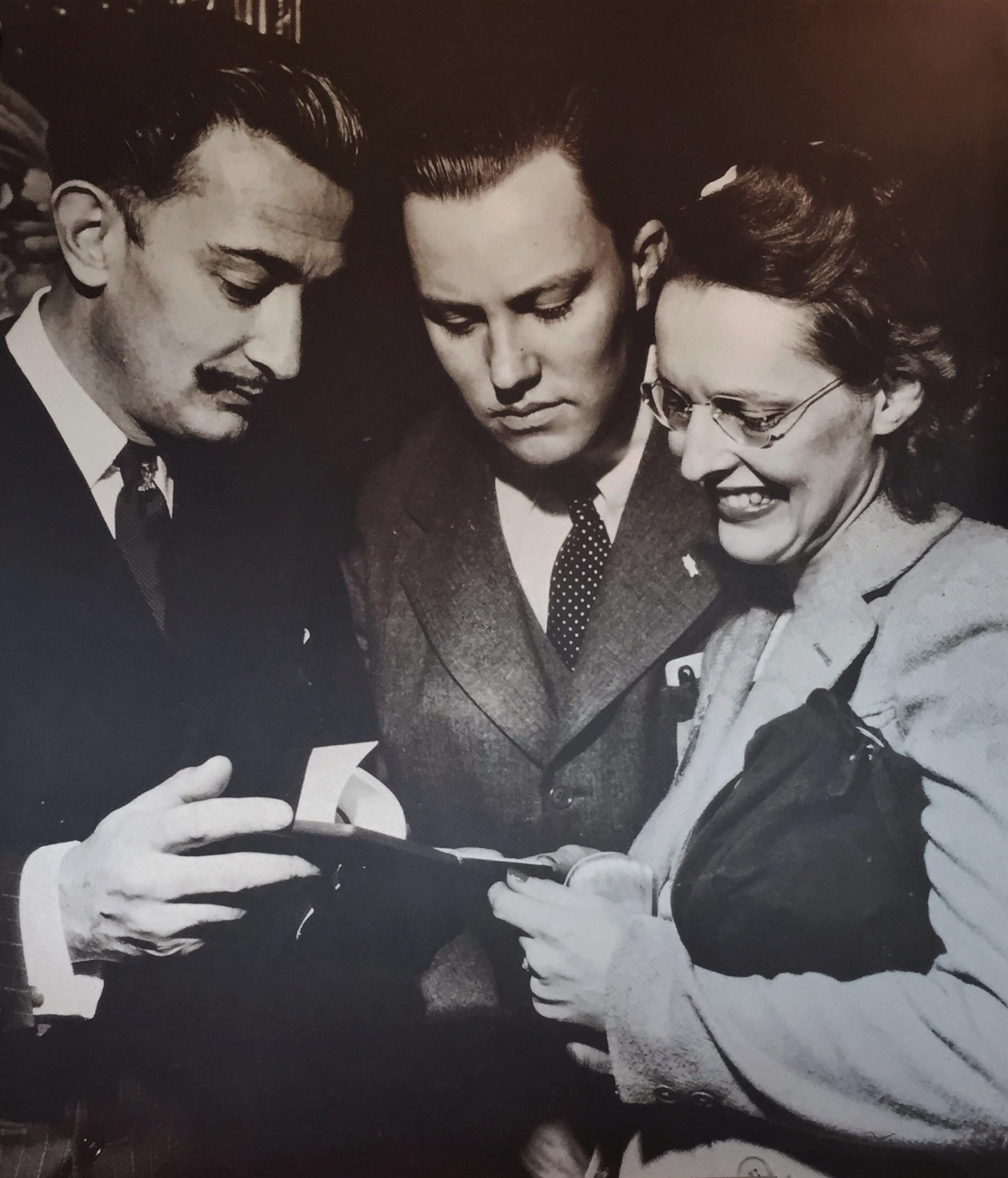 Surrealist artist Salvador Dalí with his friends Reynolds and Reese Morse