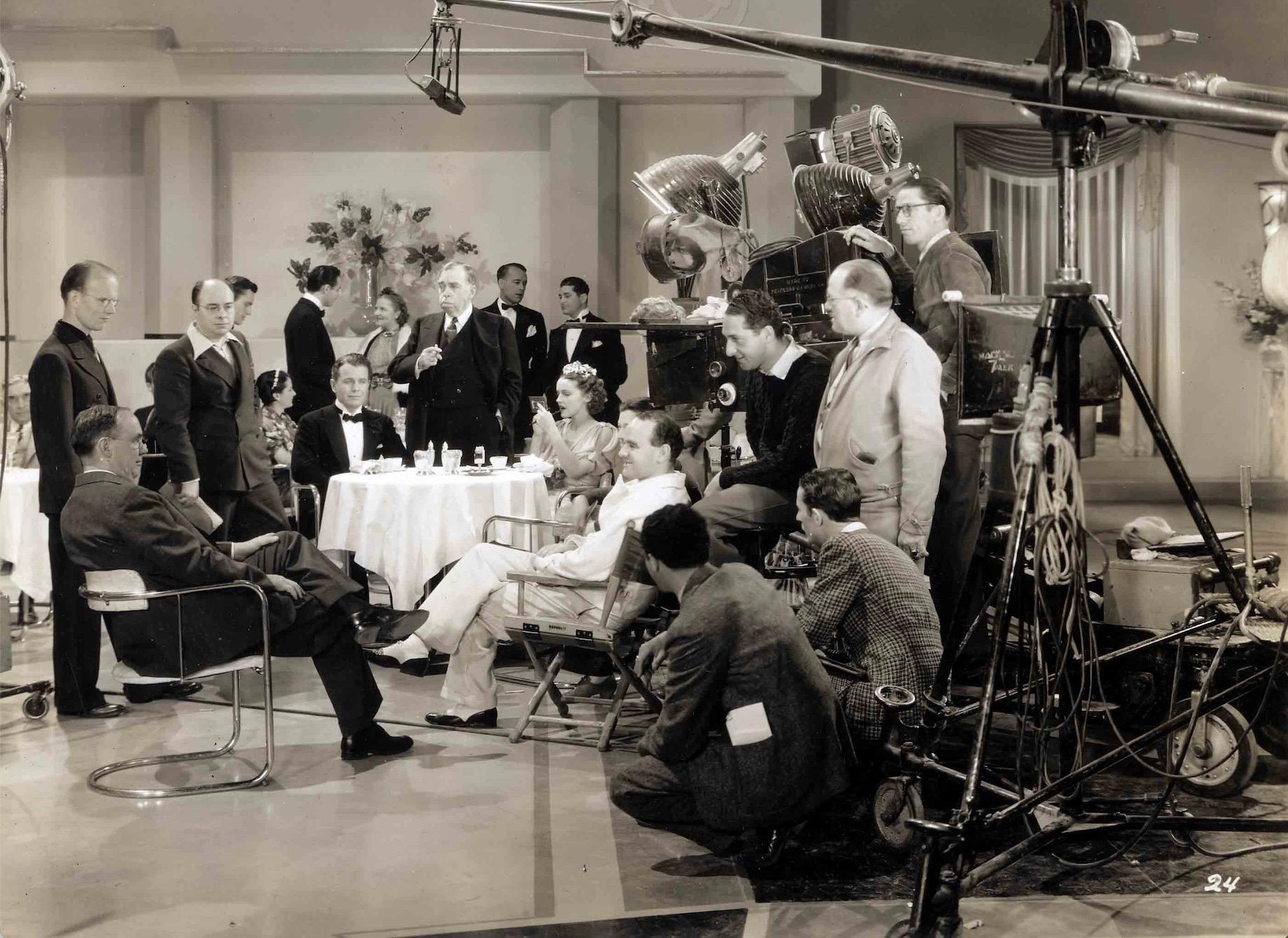 Production photograph from the set of "From Now On," a Tri-State Motion Pictures sponsored film from 1937
