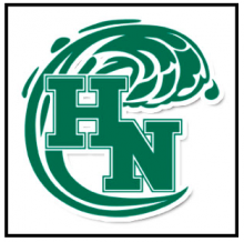 Picture of the Holy Name High School Logo, which is a green wave surrounding the letters H and N. 