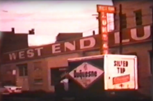 A sepia colored snapshot of West End Lumber's location in the 1960's