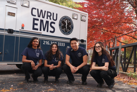 CWRU EMS group shot by ambulance 