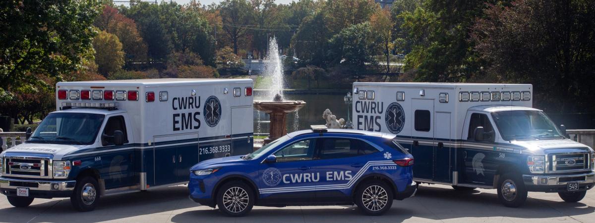 A picture of CWRU EMS Ambulances 549 & 660 and Fly Car 665