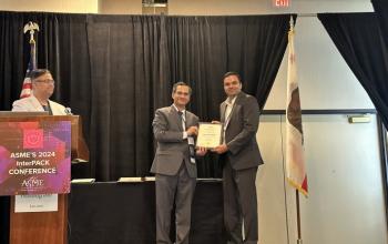 Chirag Kharangate receives prestigious award from the ASME